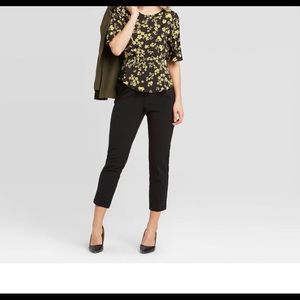 Wonens Floral Print Short Sleeve Blouse Yellow M